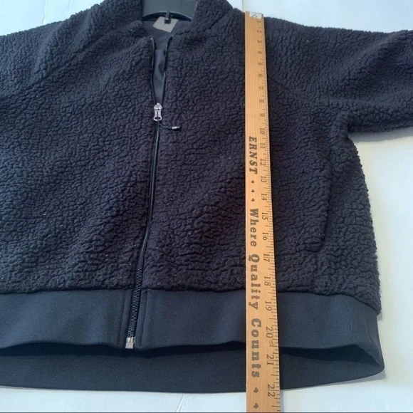 CALIA black Sherpa textured zip up coat - Picture 9 of 9